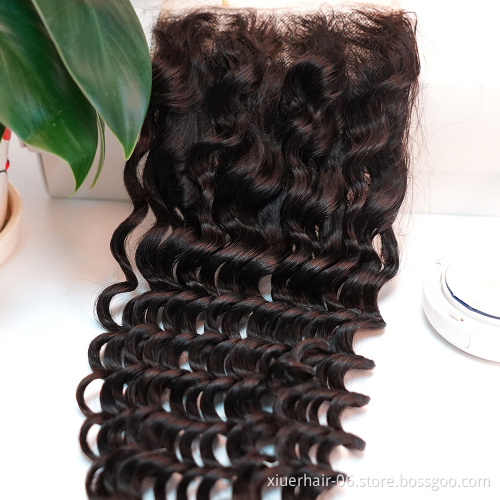 Best Selling Peruvian Pre Plucked Brazlian Cuticle Aligned Hair Transparent Swiss hd 5x5 Lace Closure